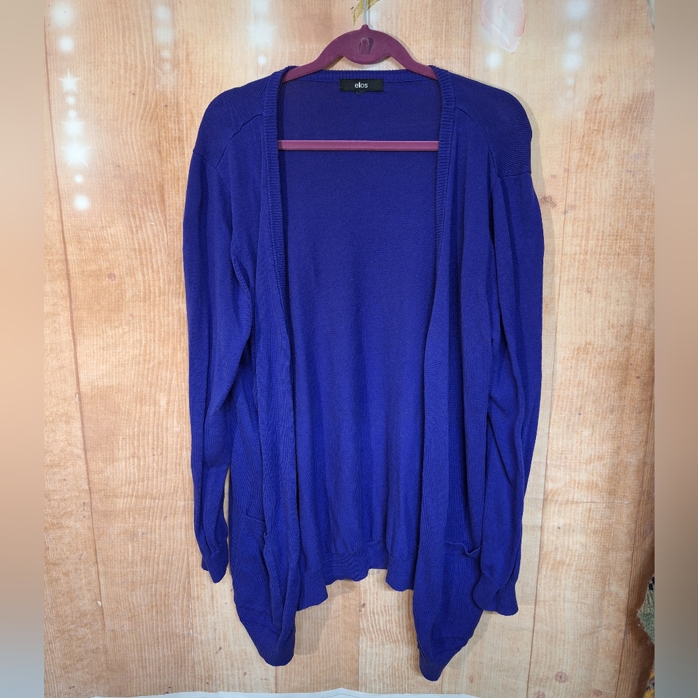 ellos Blue Open-Front Cardigan Sweater